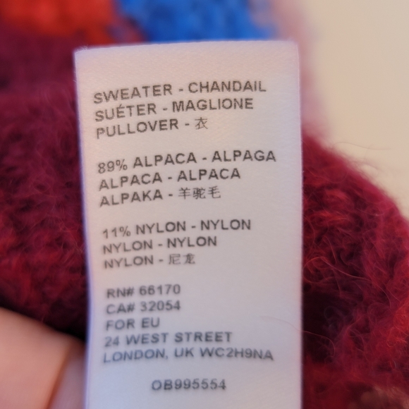 Free People New See the Rainbow Alpaca Striped Sweater Size XS Boho Scandi - Picture 9 of 15